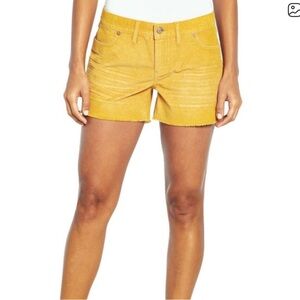 GAP Mustard Yellow Corduroy Raw Hem Shorts Size 4